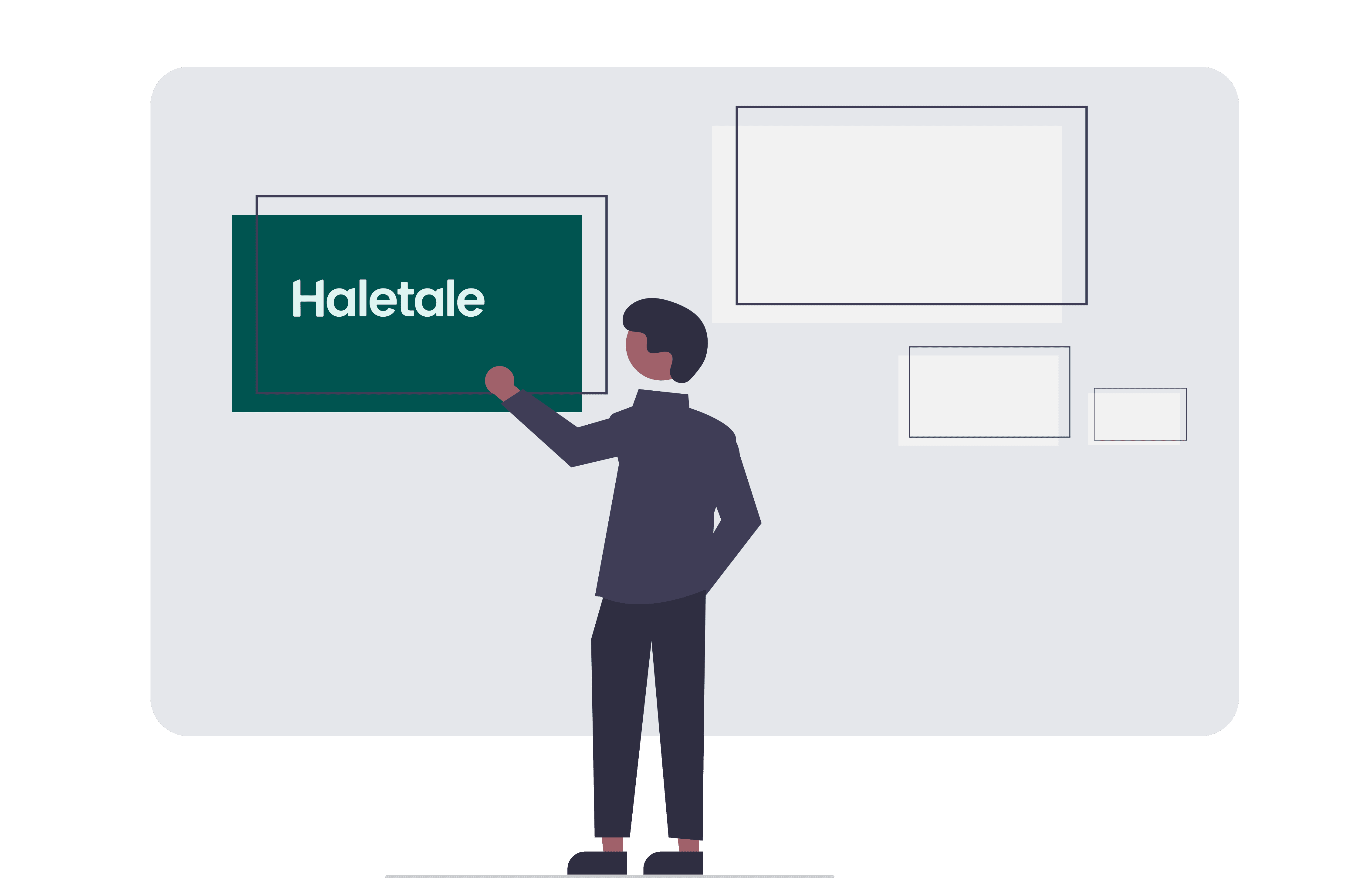 Haletale logo presented on a screen.