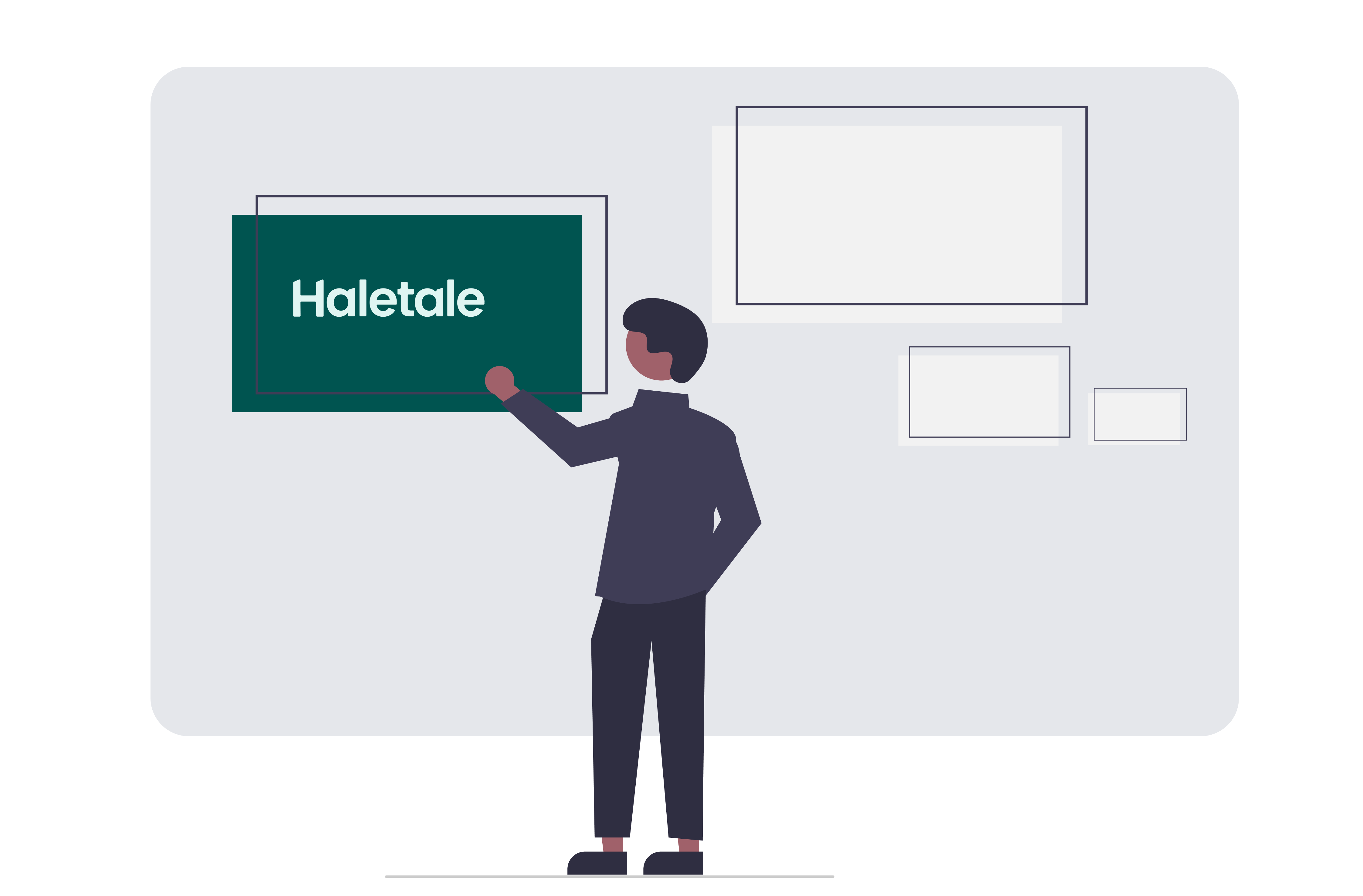 Haletale logo presented on a screen.