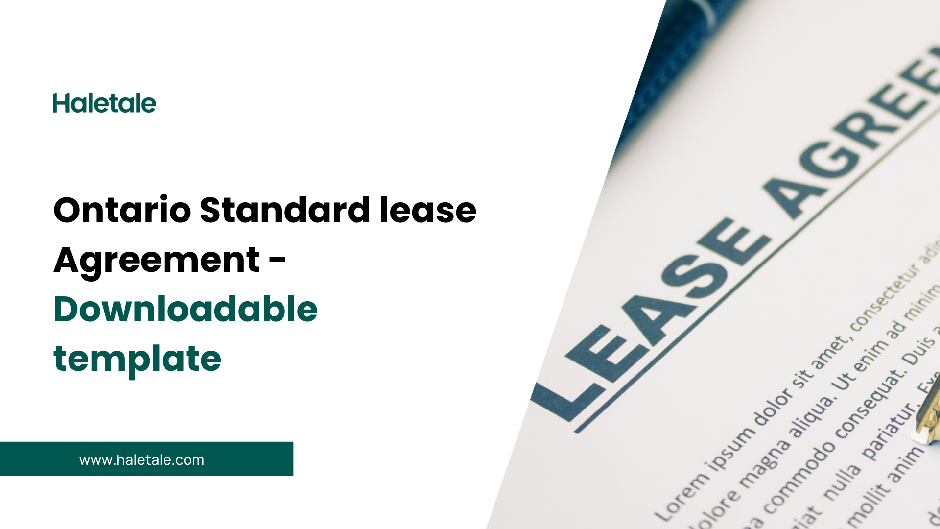 Ontario standard lease agreement - downloadable template